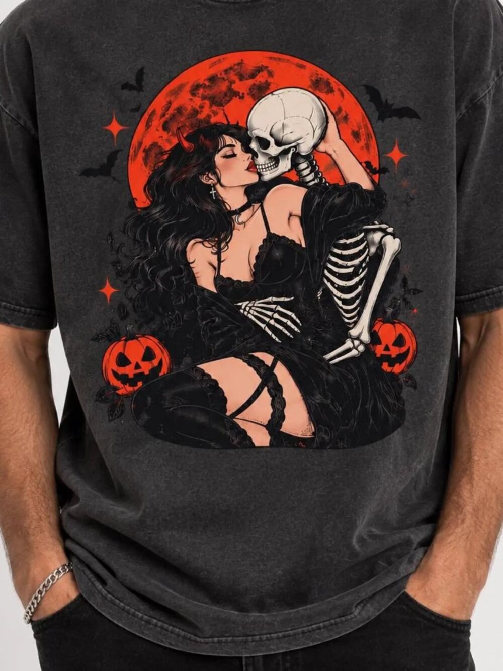 Gothic Halloween Shirt, Skeleton Couple Tee, Spooky Goth Shirt
